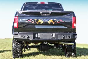 Fab Fours Heavy Duty Rear Bumper 2 Stage Black Powder Coated Incl. 0.75 in. D-Ring Mount - FF15-W3250-1