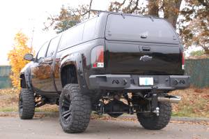 Fab Fours Heavy Duty Rear Bumper 2 Stage Black Powder Coated Incl. 0.75 in. D-Ring Mount - CH08-W1450-1