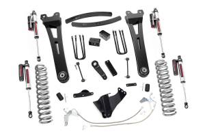 Rough Country Suspension Lift Kit 6 in. w/Vertex Shocks Heavy Duty Radius Arms Rubber Bushings Adjustable Alignment Cam Lifted Coil Springs Brackets Spacers Add Leafs w/Hardware - 53850