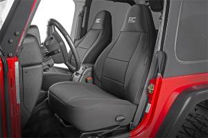 Rough Country - Rough Country Seat Cover Set Black Neoprene Incl. 2-Front Seat Covers 1-Rear Bench Seat Cover - 91000 - Image 1