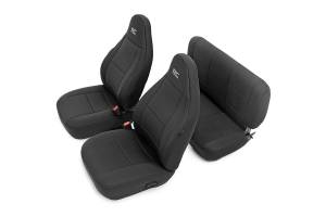 Rough Country - Rough Country Seat Cover Set Black Neoprene Incl. 2-Front Seat Covers 1-Rear Bench Seat Cover - 91000 - Image 2