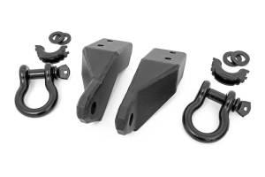 Rough Country Tow Hook To Shackle Conversion Kit Standard D-Ring And Rubber Isolators Fits w/o Bull Bar Support - RS153