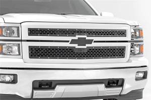 Rough Country Laser-Cut Mesh Replacement Grille Black Powdercoat Incl. Inner/Outer Grilles Brackets Installation Hardware Black Powdercoat - 70101