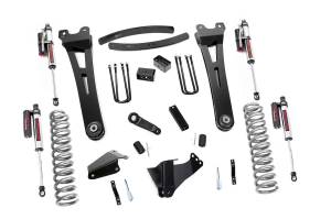 Rough Country Suspension Lift Kit 6 in. w/Vertex Shocks Heavy-Duty Radius Arms Rubber Bushings Adjustable Alignment Cam Lifted Coil Springs Brackets Bumpstop Spacers w/Hardware - 53650