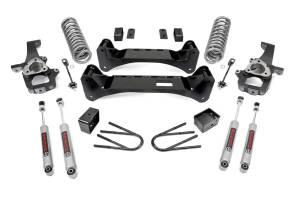 Rough Country Suspension Lift Kit w/Shocks 6 in. Lift Incl. Coil Springs Knuckles Crossmember Swaybar Reloc. Swaybar Links Blocks U-Bolts Front and Rear Premium N3 Shocks - 37630