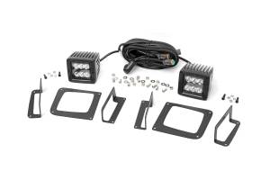 Rough Country - Rough Country Black Series LED Fog Light Kit Incl. Two-2 in. Lights 5760 Lumens 72 Watts Spot Beam Ip67 Rating - 70689 - Image 1