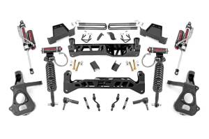 Rough Country Suspension Lift Kit w/Shocks 7 in. Lift Incl. Knuckles Crossmember Vertex Res. Coilovers Swaybar Drop Brkt. Blocks Brake Line Reloc. Rear Vertex Res. Shocks - 18750