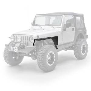 Smittybilt - Smittybilt XRC Tube Fender Front Textured Black Powder Coat Relocates Factory Latch - 76872 - Image 1