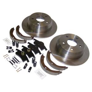 Crown Automotive Jeep Replacement - Crown Automotive Jeep Replacement Disc Brake Service Kit Rear Incl. 2 Rotors/1 Pad Set/1 Parking Brake Shoe Set/All Necessary Hardware  -  52098666K - Image 2