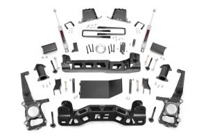 Rough Country - Rough Country Suspension Lift Kit 4 in. Lifted Knuckles Sway-Bar Brake Line Brackets 1/4 in. Thick Plate Steel Front/Rear Cross Member Fabricated Rear Blocks Includes N3 Series Shocks - 57430 - Image 2