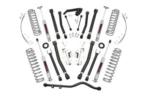 Rough Country Suspension Lift Kit 4 in. Lifted Coil Springs Coil Correction Plates N3 Series Shocks 18 mm. Spring Loaded Piston Rod 36kN Tensile Strength Metallic Silver Paint X Series - 67430