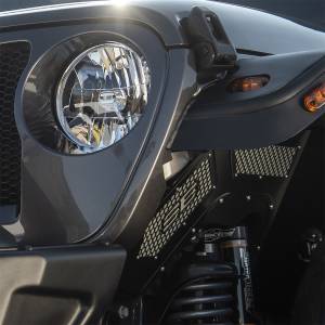 Smittybilt Inner Fender Liner Kit Frotn Black Aluminum w/ Pro Comp RGB 6 LED 9W Rock Light Kit - 77984-2D-RGBLKIT