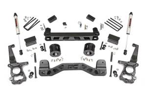 Rough Country - Rough Country Suspension Lift Kit 4 in. 1/4 in. thick plate steel Durable Lifted Knuckles And Strut Spacers Sway Bar Drop Brackets Brake Line Brackets Drive Shaft Spacer N3 Shocks - 55175 - Image 1