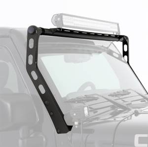 Smittybilt - Smittybilt XRC Light Bar Mount Windshield Top Mount 5 Light Tabs Holds Up to 9 in. Light or 50 in. Light Bar Textured Black - 76911 - Image 1