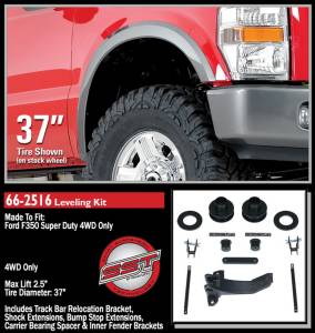 ReadyLift - ReadyLift Front Leveling Kit 2.5 in. Lift w/Coil Spacers/Track Bar Relocation Bracket/Sound Isolators/Shock Extensions/Bump Stop Extensions/Allows Up To 37 in. Tire - 66-2516 - Image 3