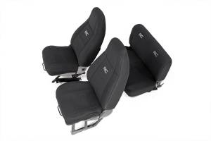 Rough Country Seat Cover Set Black Neoprene Incl. 2-Front Seat Covers 2-Rear Seat Covers 4 Headrest Covers - 91008