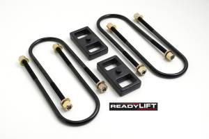 ReadyLift - ReadyLift Rear Block Kit 1 in. Cast Iron Blocks Incl. Integrated Locating Pin E-Coated U-Bolts Nuts/Washers For Use w/o Top Mounted Overloads - 66-1201 - Image 2