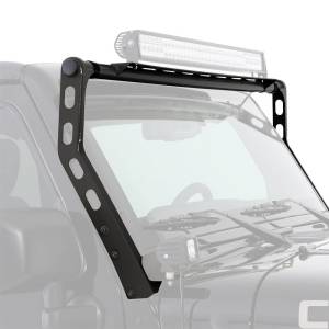 Smittybilt - Smittybilt XRC Light Bar Mount Windshield Top Mount 5 Light Tabs Holds Up to 9 in. Light or 50 in. Light Bar Textured Black - 76911 - Image 6