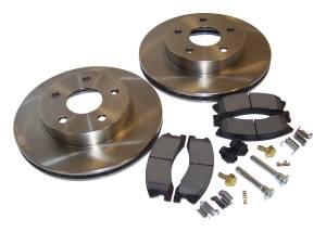 Crown Automotive Jeep Replacement Disc Brake Service Kit Front Incl. Rotors/Pads/Pin Kits/Springs  -  52098672KL