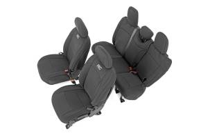 Rough Country Seat Cover Set Incl. [2] Front Seat Covers [2] Rear Seat Covers [4] Headrest Covers Neoprene Black - 91010