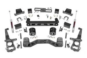 Rough Country Suspension Lift Kit 6 in. w/N3 Shocks Lifted Knuckles Strut Spacers 4 in. Thick Plate Steel Front And Rear Crossmember Brackets w/Hardware - 55330