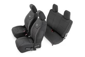 Rough Country Seat Cover Set Black Neoprene Incl. 2-Front Seat Covers 2-Rear Seat Covers 4 Headrest Covers - 91006