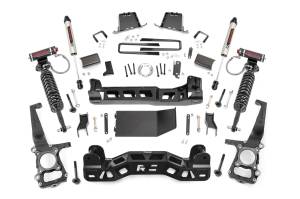 Rough Country Suspension Lift Kit w/V2 Shocks 6 in. Incl. Knuckles Vertex Adj. Coils Front/Rear Crossmember Sway Bar Brackets Diff Drop Brackets Brake Line Bracket Driveshaft Spacer - 57657