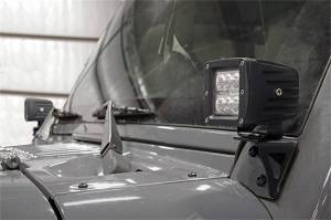 Rough Country - Rough Country LED Windshield Light Mounts Lower For Cree 2 in. Square LED Lights 4 in. Round LED Lights - 70044 - Image 3