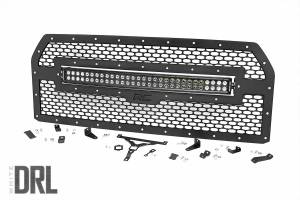 Rough Country - Rough Country Mesh Grille w/LED 30 in. Dual Row Black Series LED w/Cool White DRL - 70193DRL - Image 2