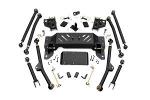 Rough Country - Rough Country X-Flex Long Arm Upgrade Kit For 4 in. Lift Incl. Front And Rear Control Arms 0.5 in. Thick Cross Member Skid Plate Sway Bar Disconnects Bump Stops Track Bar Bracket - 90200U - Image 2