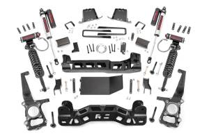 Rough Country Suspension Lift Kit w/Shocks 6 in. Lift Incl. Knuckles Strut Spacer Crossmember Swaybar/Diff Drop Brkt. Vertex Res. Coilovers Rear Premium N3 Shocks Blocks U-Bolts - 57550