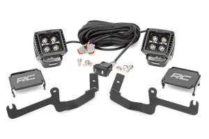 Rough Country LED Lower Windshield Ditch Kit 2 in. Black Series w/White DRL - 70843