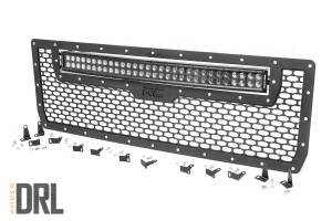 Rough Country - Rough Country Mesh Grille w/LED 30 in. Dual Row Black Series LED w/Amber DRL - 70190BDA - Image 2