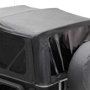 Smittybilt - Smittybilt Replacement Soft Top Incl. 2 Front Replacement Upper Door Skins w/Tinted Windows Black Diamond - 9075235 - Image 7