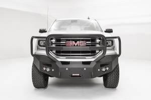 Fab Fours Premium Winch Front Bumper 2 Stage Black Powder Coated w/Full Guard w/Sensors - GS16-F3950-1