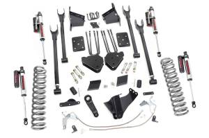 Rough Country Suspension Lift Kit 6 in. Radius Arm Drop Brackets Lifted Coil Springs Ultra Durable Fabricated Anti Wrap Rear Blocks w/4-Link Setup Includes Nitrogen-Charged N2.0 Shocks - 58950