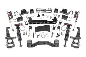 Rough Country Suspension Lift Kit w/Shocks 6 in. Lift Incl. Knuckles Strut Spacer Crossmember Swaybar/Diff Drop Brkt. Vertex Res. Coilovers Rear Premium N3 Shocks Blocks U-Bolts - 55750