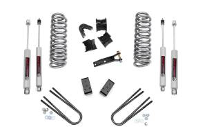 Rough Country Suspension Lift Kit w/Shocks 2.5 in. Lift Incl. Coil Springs Trackbar Drop Brkt C-Bushings Hardware Lift Blocks U-Bolts Front and Rear Premium N3 Shocks - 40530