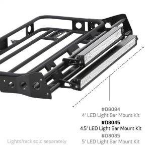 Smittybilt - Smittybilt Defender Rack LED Light Bar Mount Kit Incl. Two 4.5 ft. x 1 in. Crossbars 4 Light Tabs Slide Brackets Hardware - D8045 - Image 2