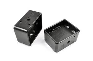 Rough Country - Rough Country Lift Blocks 9/16 in. Pin Blocks 2.5 in. Wide Fabricated Steel Blocks Powder Coated Black Pair 5 in. Rear Lift - 6596 - Image 1