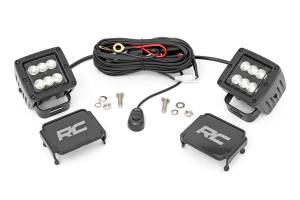 Rough Country Cree LED Lights 2 in. Black Series Die Cast Aluminum Housing 2880 Lumens Of Lighting Power IP67 Waterproof Rating Black Panel Design Pair - 70133BL