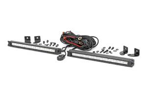 Rough Country Slimline Cree Chrome Series LED Light Bar 10 in. Sold In Pairs 8000 Lumens 100 Watts Incl. Wiring Harness Hardware - 70410A