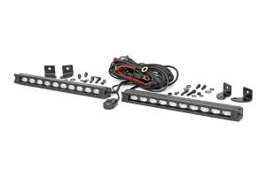 Rough Country Slimline Cree Black Series LED Light Bar 10 in. Sold In Pairs 8000 Lumens 100 Watts Incl. Wiring Harness Hardware - 70410ABL