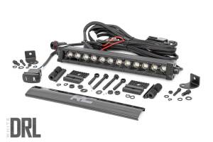 Rough Country - Rough Country LED Light Bar 12 in. Black Series w/Cool White DRL Die Cast Aluminum Housing Black Panel Design 4800 Lumens IP67 Waterproof Rating Single Row - 70712BLDRL - Image 1