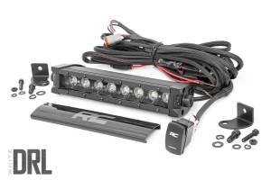 Rough Country - Rough Country LED Light Bar 8 in. Black Series w/Cool White DRL Die Cast Aluminum Housing Black Panel Design 3200 Lumens Of Lighting Power IP67 Waterproof Rating - 70718BLDRL - Image 1