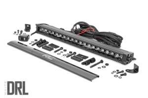 Rough Country LED Light Bar 20 in. Black Series w/Cool White DRL Die Cast Aluminum Housing Black Panel Design 7200 Lumens Of Lighting Power IP67 Waterproof Rating - 70720BLDRL