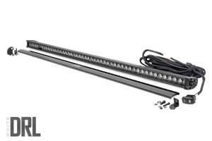 Rough Country LED Light Bar Length 50.31 in. Depth 3.12 in. Height 1.6 in. Black Series w/Cool White DRL Die Cast Aluminum Housing Black Panel Design IP67 Waterproof Rating Single Row - 70750BLDRL