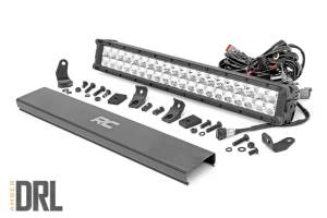 Rough Country - Rough Country Cree Chrome Series LED Light Bar 20 in. Dual Row w/Amber DRL - 70920DA - Image 1