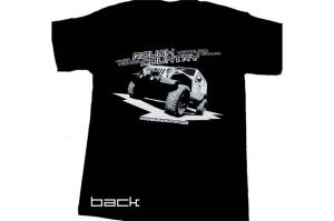 Rough Country Sleeve T-Shirt Short Front RC Vertical Logo Back Jeep Design Black Small - 84026