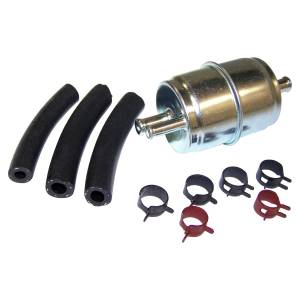 Crown Automotive Jeep Replacement Fuel Filter Kit Single Inlet Dual Outlet Incl. Filter/Clamps/2 Sections Hose  -  J8129383